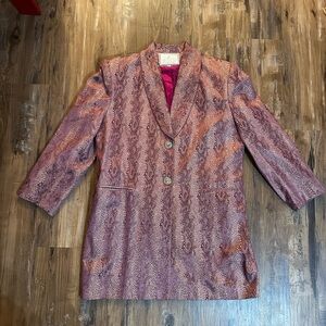 Elegant Pink Patterned Vintage Givolio Women's Blazer